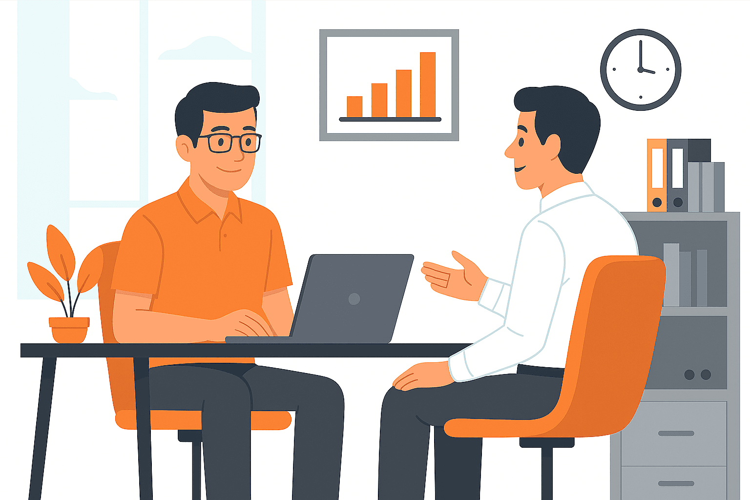 Contador digital analisando gráficos em um laptop